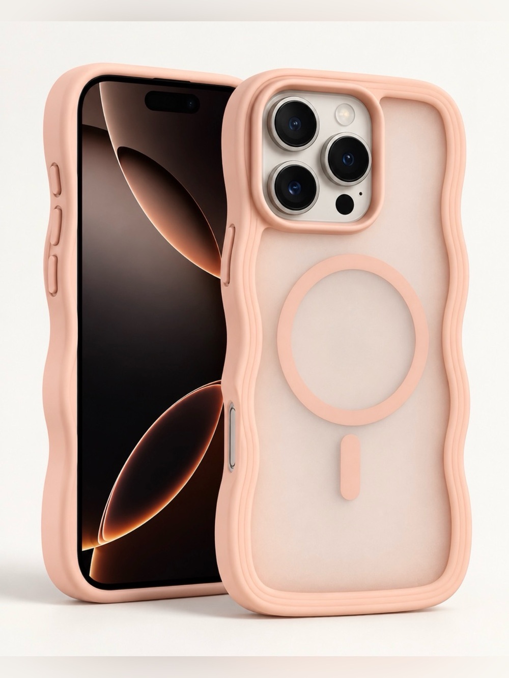 Light Pink Wavy iPhone 16 Pro Max Case – New